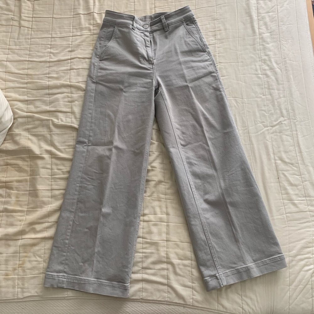 Everlane wide leg crop pant grey 00